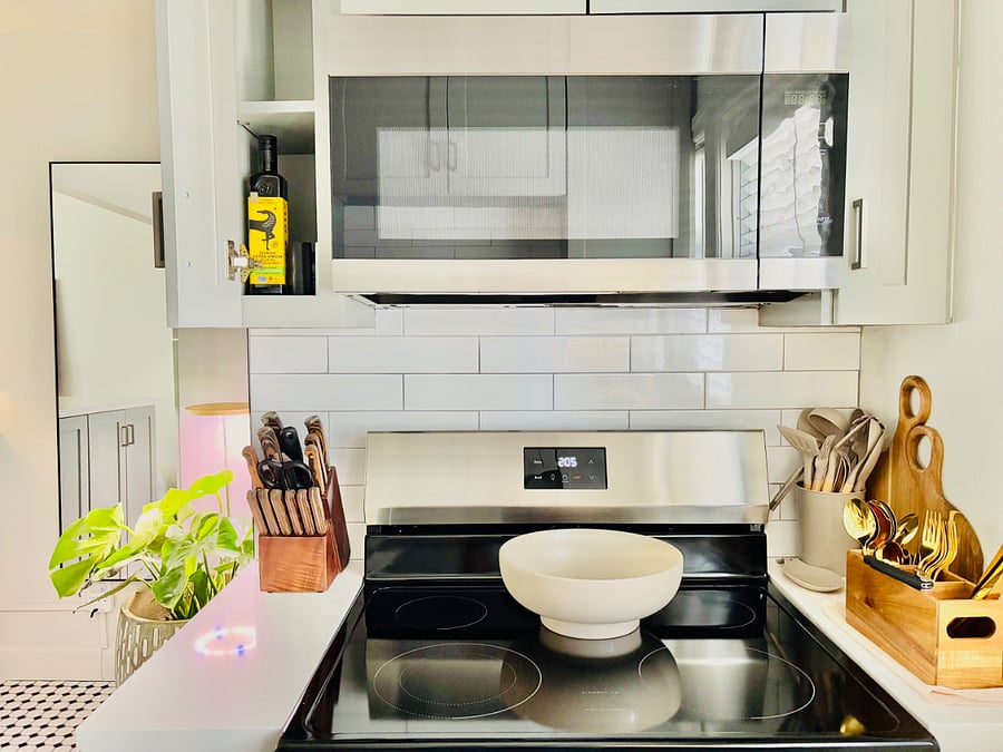 Kitchen stove and microwave