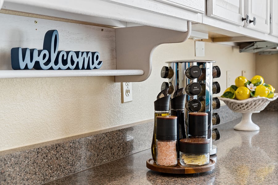 A well-stocked spice rack, along with olive oil and Balsamic vinegar, is available to help you add flavor to your favorite recipes and spice up your dishes during your stay!