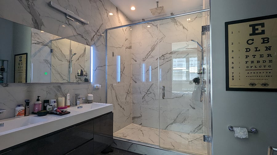 Primary bathroom with rain shower