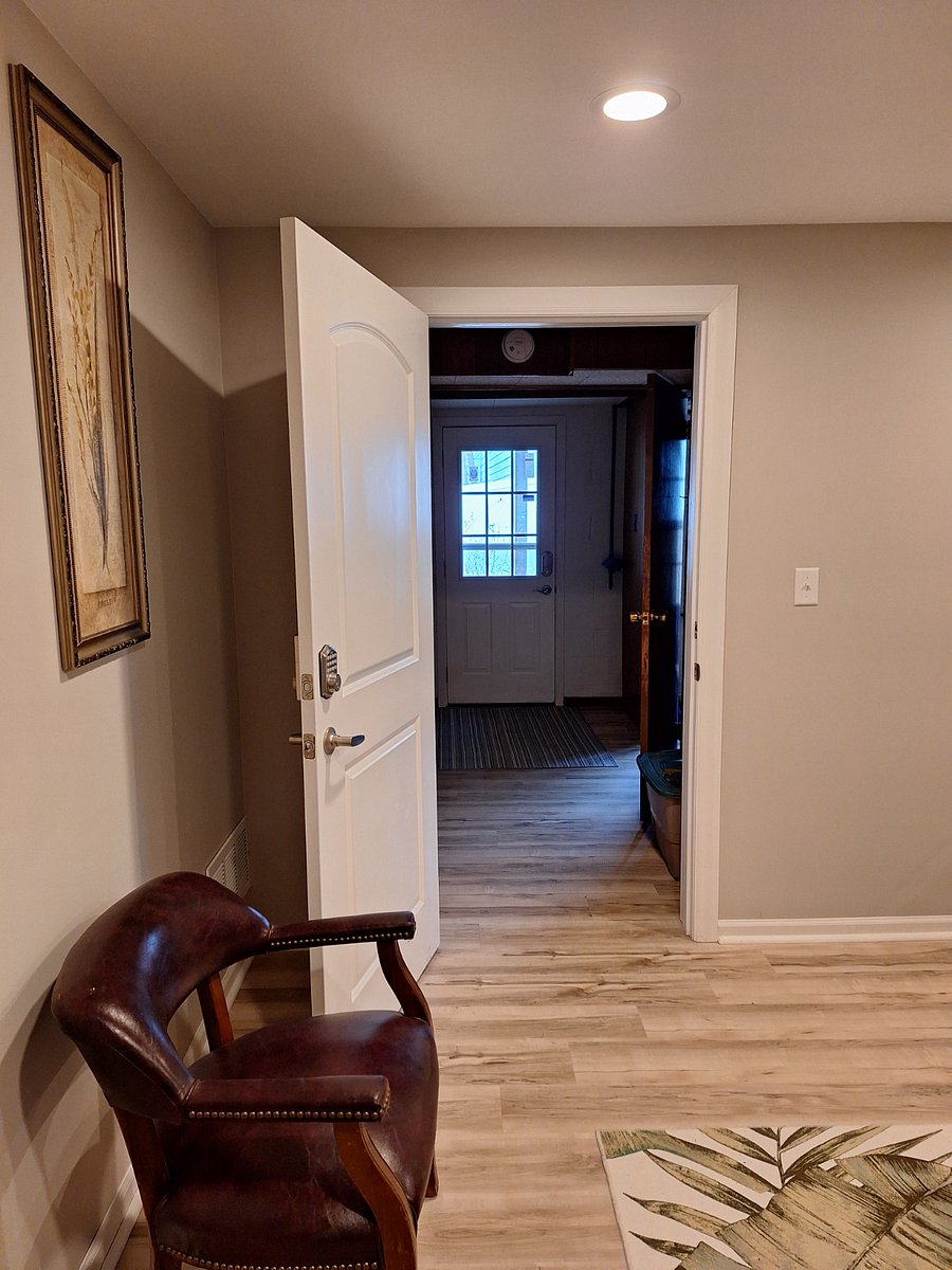looking out past your front door, to the exterior shared entrance