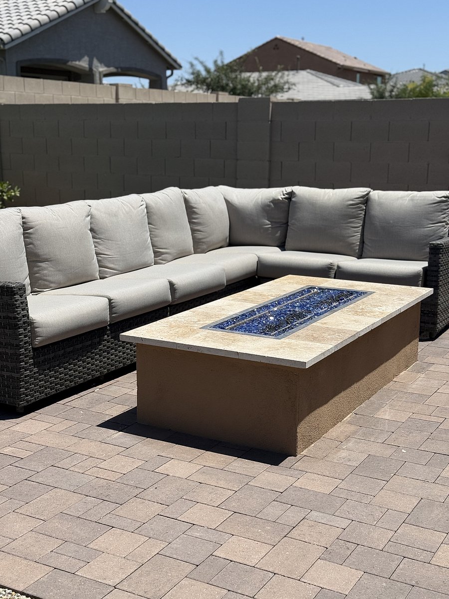Gas line fire pit, easy to use!