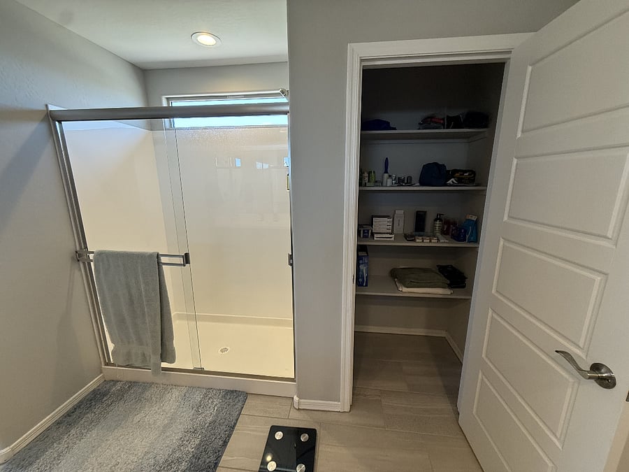 Primary Shower and Storage Closet