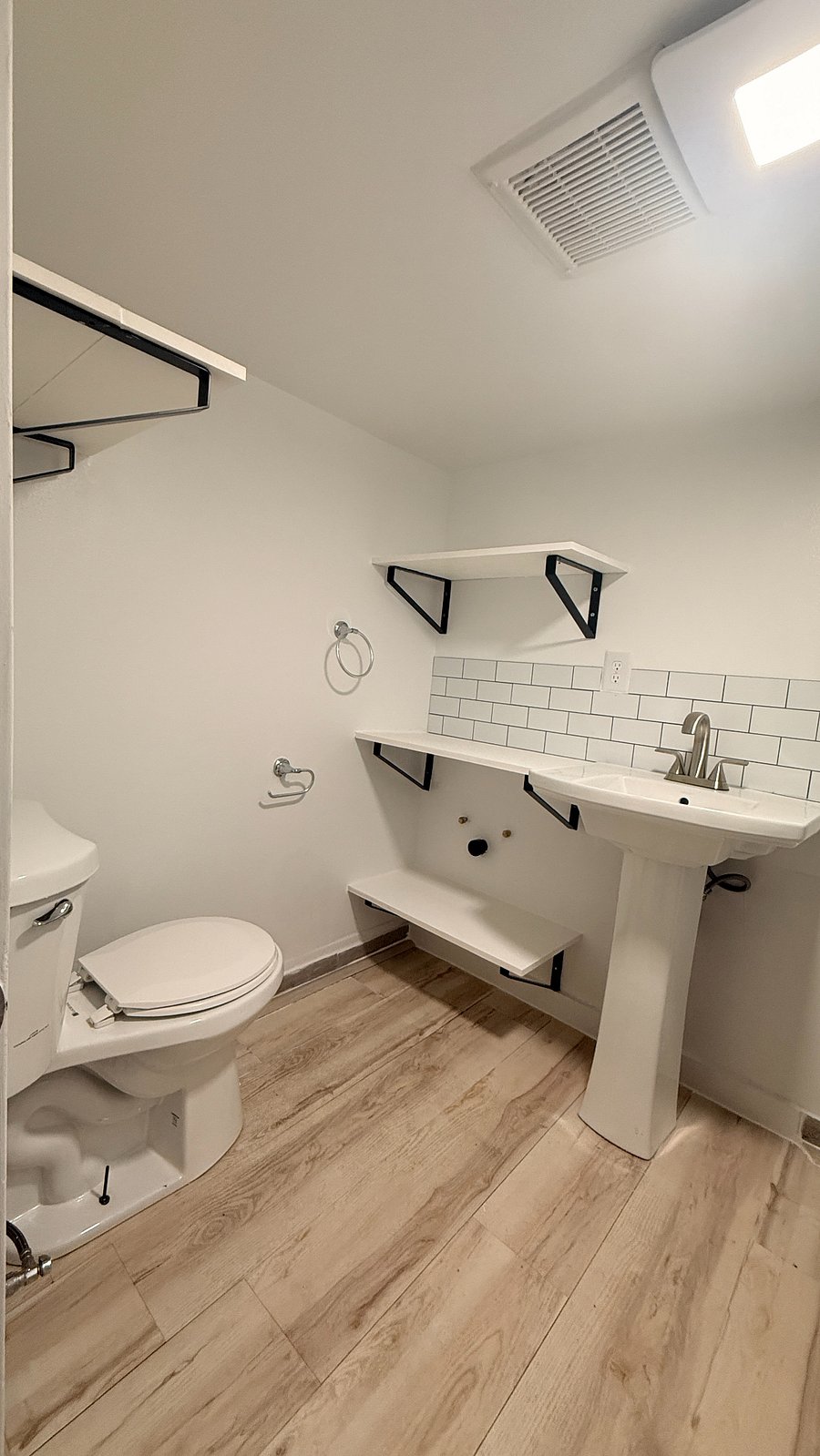 Bathroom shelving and vanity