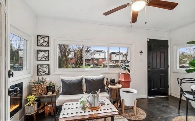 Sun porch accessible from kitchen
