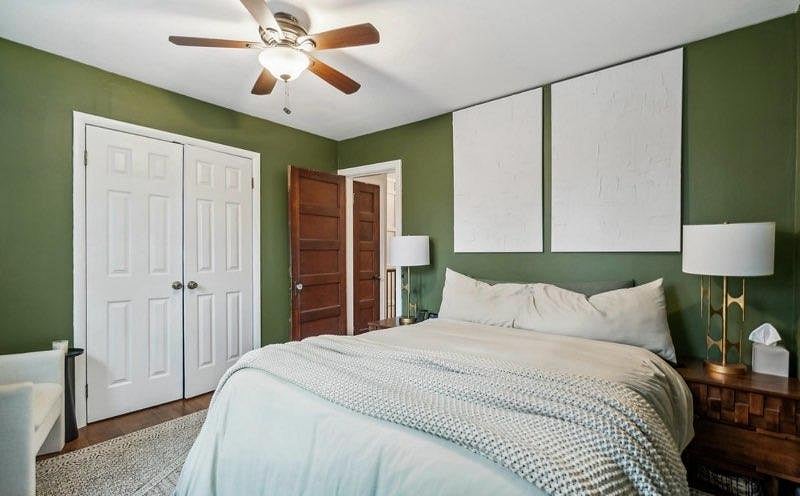 Master bedroom - features two closets.