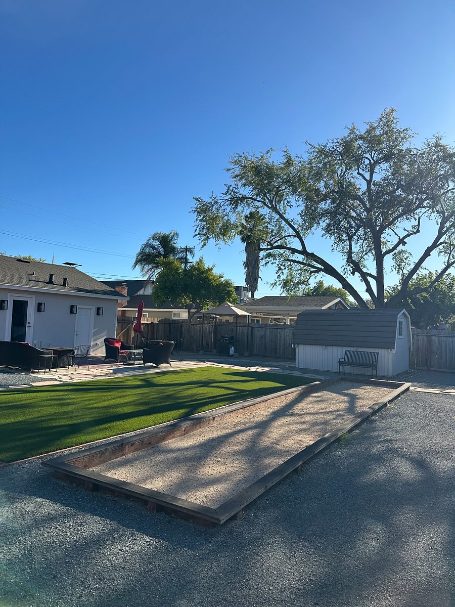 Backyard - Seating and bocce ball court