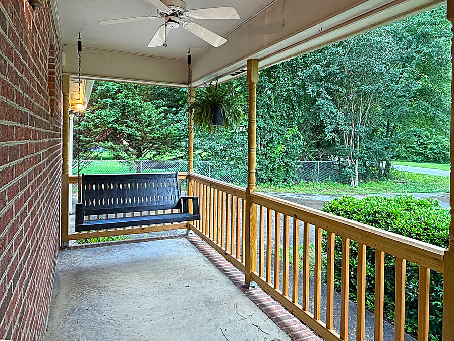 Covered front porch to enjoy the swing 