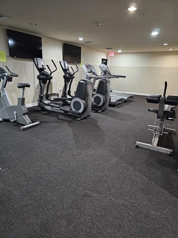 Gym equipped with TV monitors