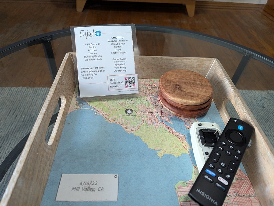 Your living room provides a Smart TV, games, puzzles, building blocks and books for your enjoyment.