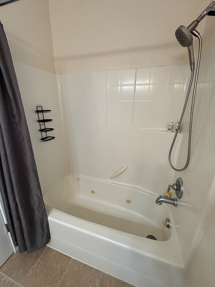 Jetted tub ensuite.