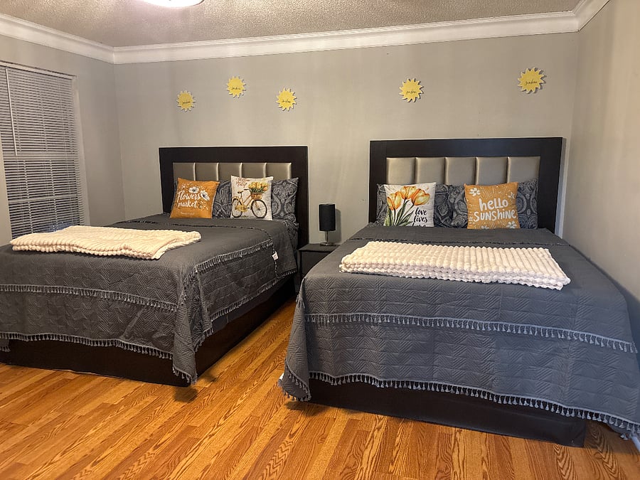 Bedroom #3: Two Queen Beds, Television, Mini Refrigerator, plenty closet space. and, Keyless Entry.