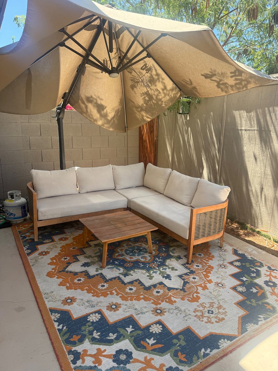 back patio with furniture