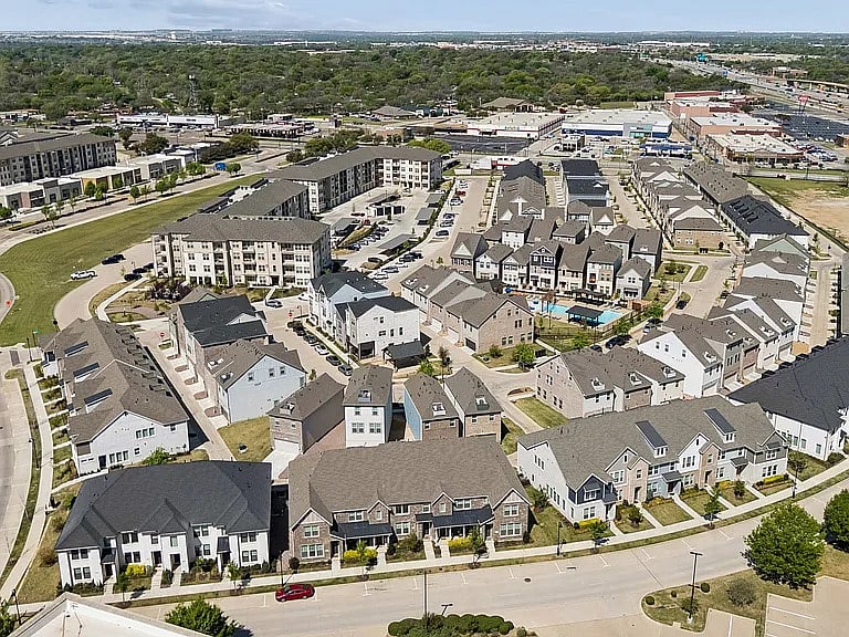 Ariel view of newly built community in the heart of DFW
