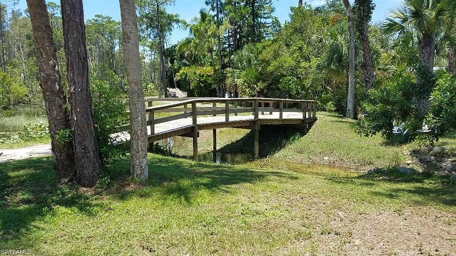 One of the community wooden bridges