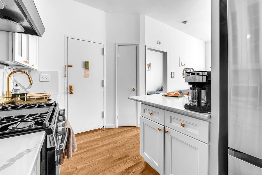 Coffee station and prep counter  easy mornings before exploring Brooklyn.