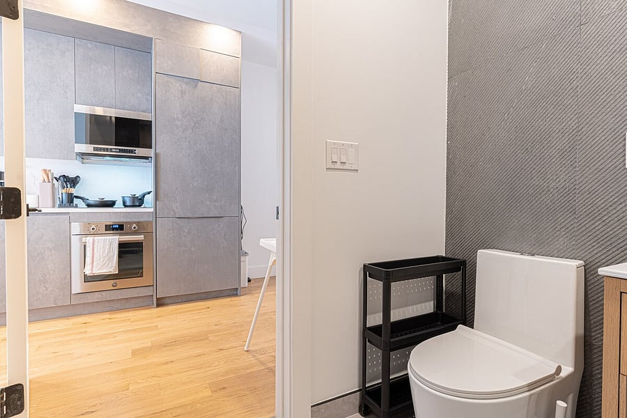 Second full bathroom with modern fixtures and a walk-in shower  no morning lines.