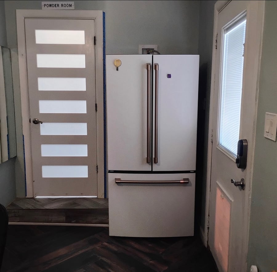 Water dispenser and ice machine on inside of refrigerator
