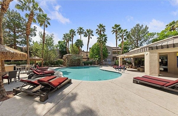 Resort style pool and spa
