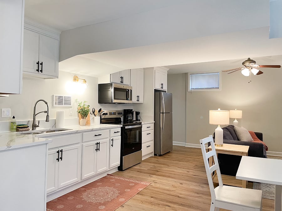Basement Apartment Living Area - Living, Dining Kitchen
Queen Sofa Sleeper