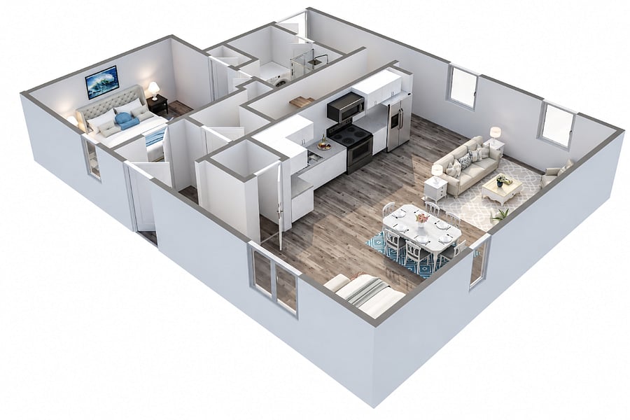 Layout of the basement unit.