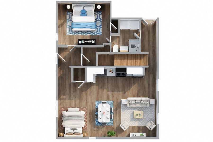 Layout of the basement unit.