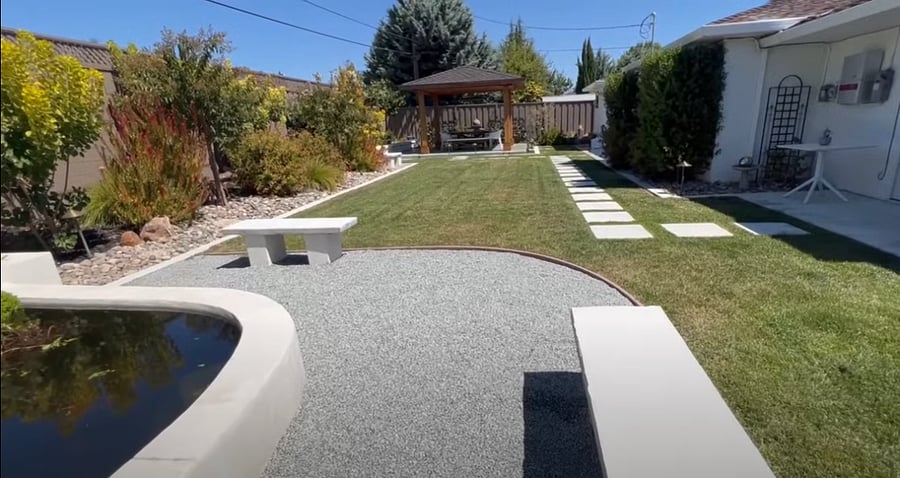 Well landscaped backyard