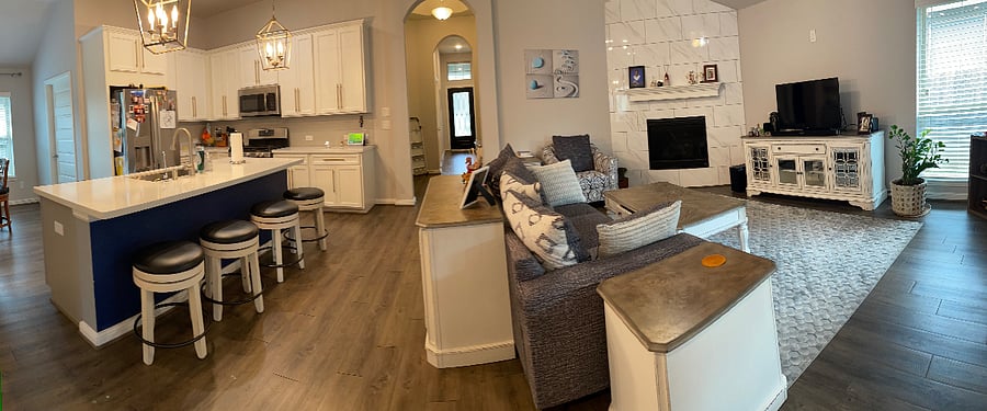 Laundry room(close door), Kitchen and living room