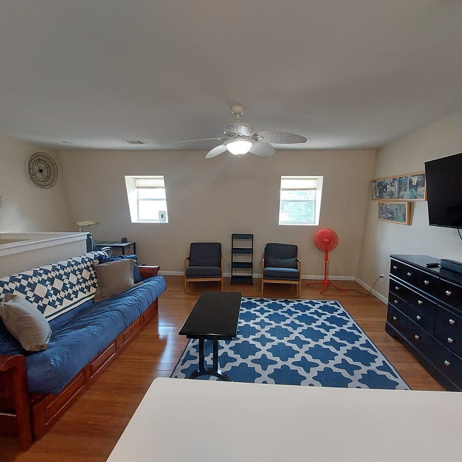 Living room with foldout futon 