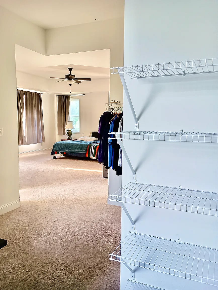View from master bedroom walk-in closet