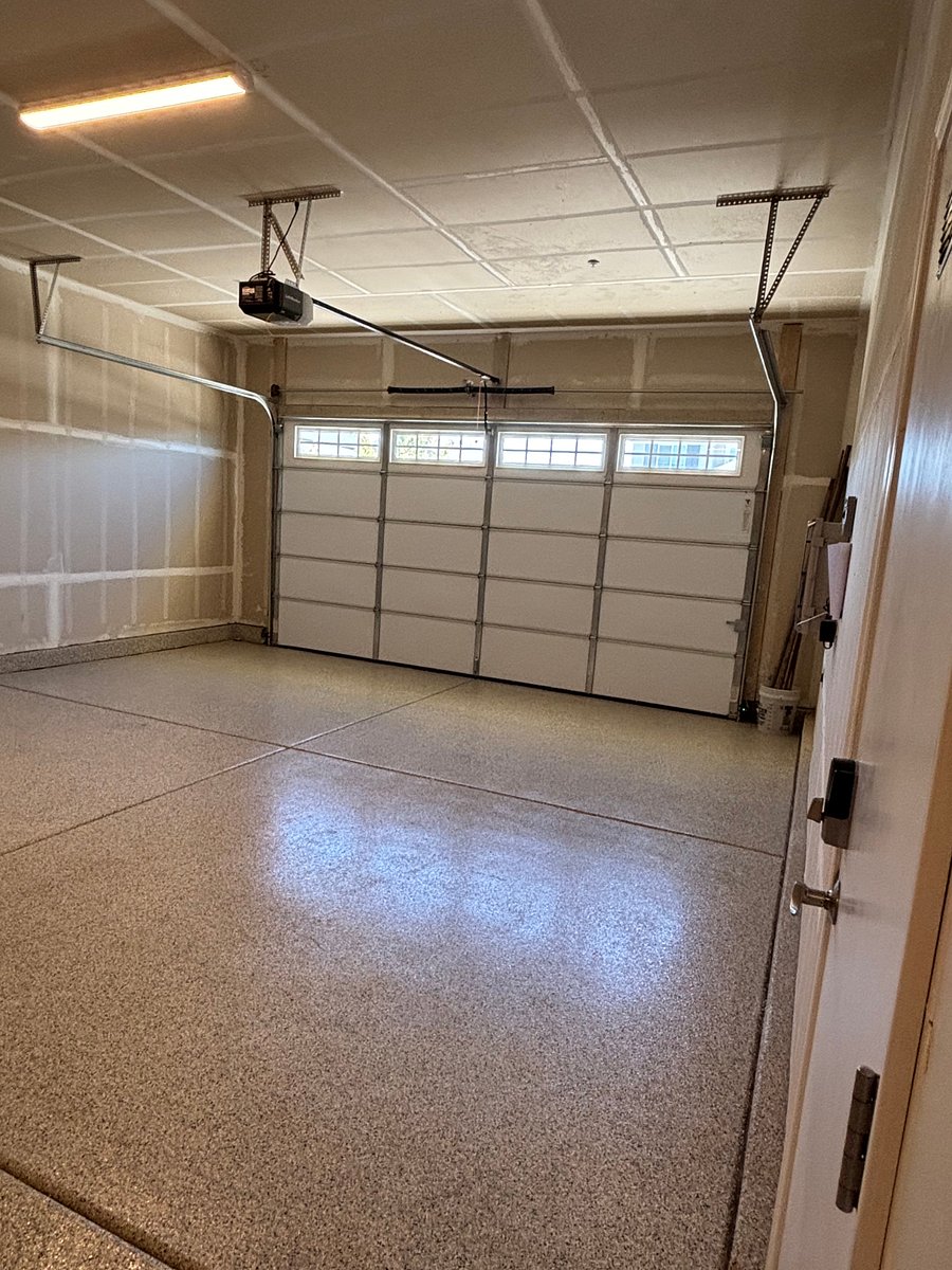 2 Car Garage w/ Tandem. Includes large storage racks (tandem section not showing pictures)