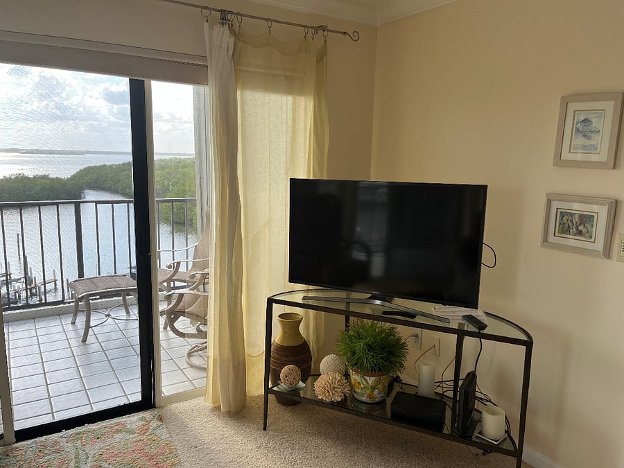 Smart TV with Roku - west patio