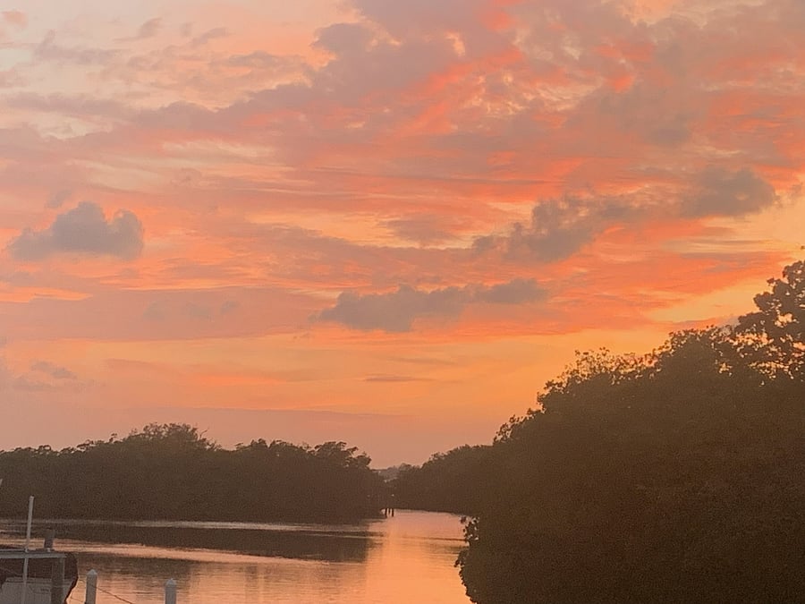Sunset over marina