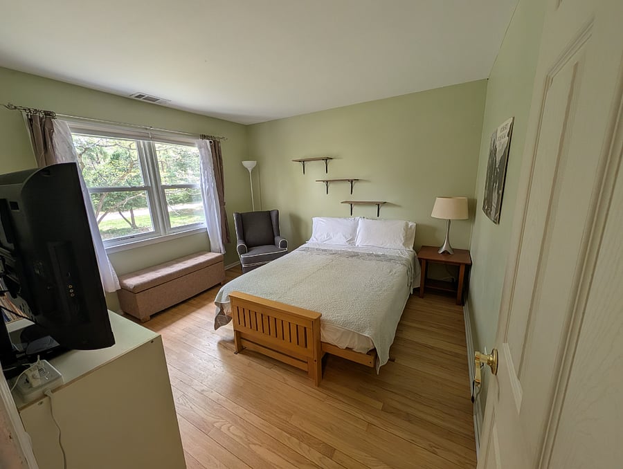Second bedroom - queen futon with memory foam mattress topper