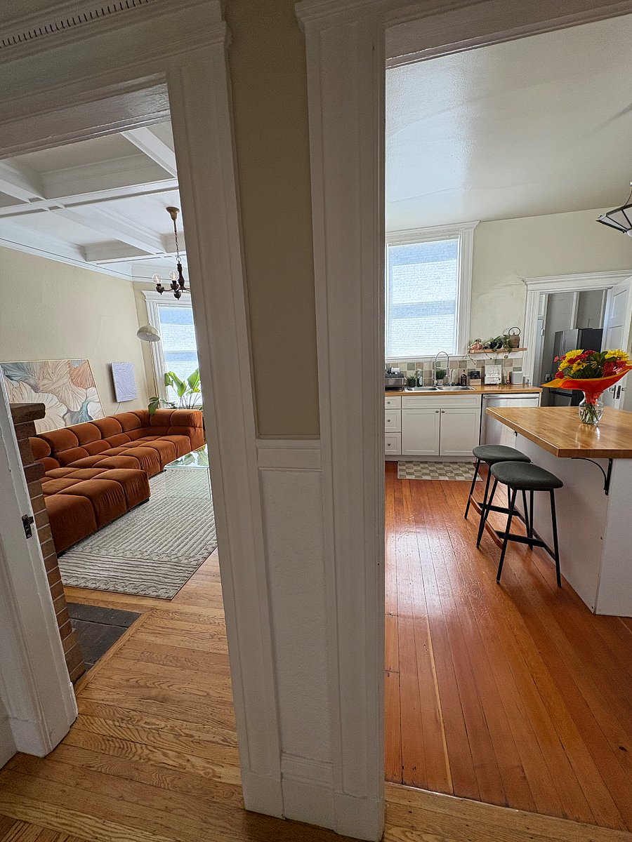shared living room and kitchen
