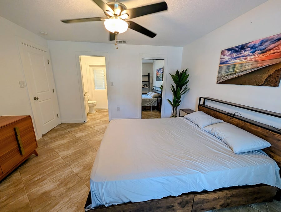 Private suite with bathroom and walk-in closet