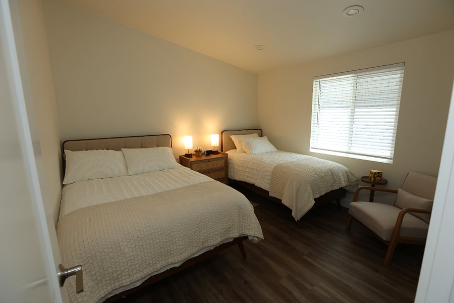 Bedrrom 2, One Full size bed and one twin bed, Cozy Earth Sheets