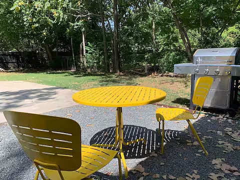 Outdoor seating and Gas Grill