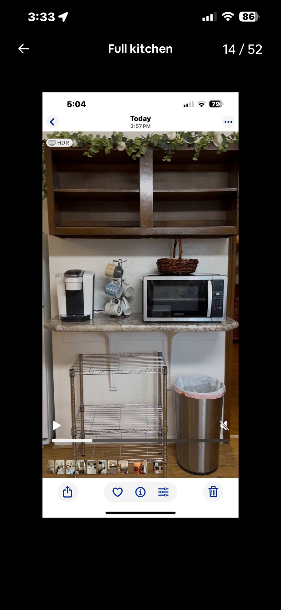 Microwave and coffee bar 