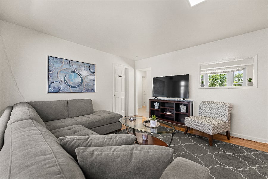 very soft and comfortable sectional and very large tv
