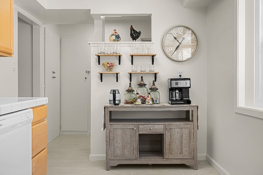fun coffee station with your choice of coffee or tea
maybe wine or beer