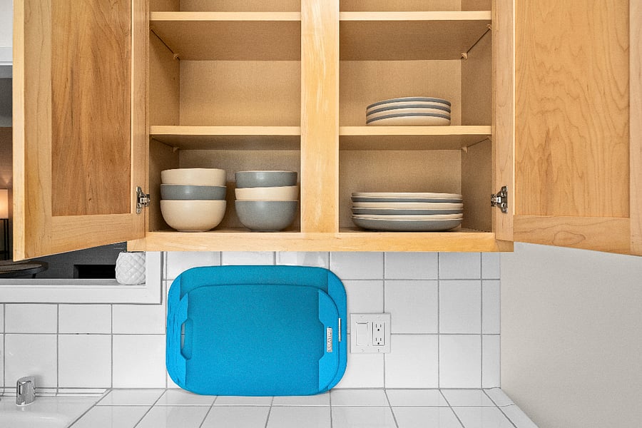 dishes and cutting boards