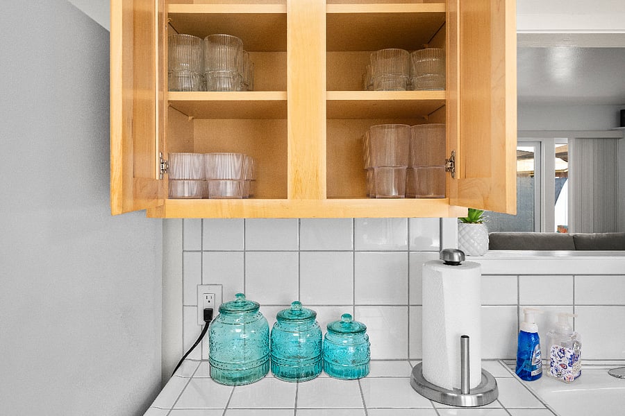 glasses and additional kitchen items