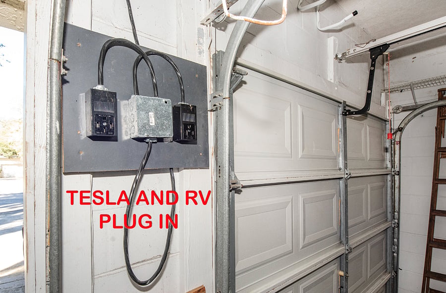 Garage includes EV and RV plug 