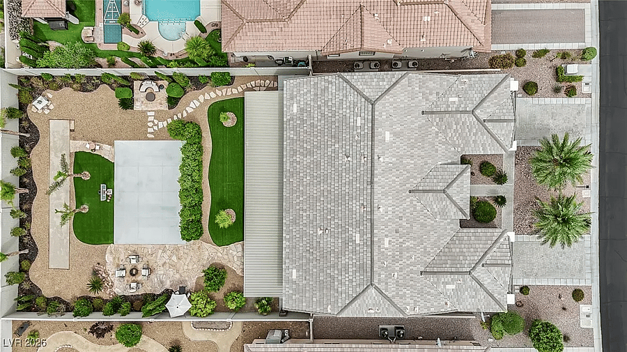 Drone View of House & Backyard