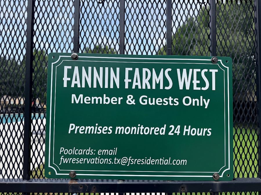 Community Pool Sign