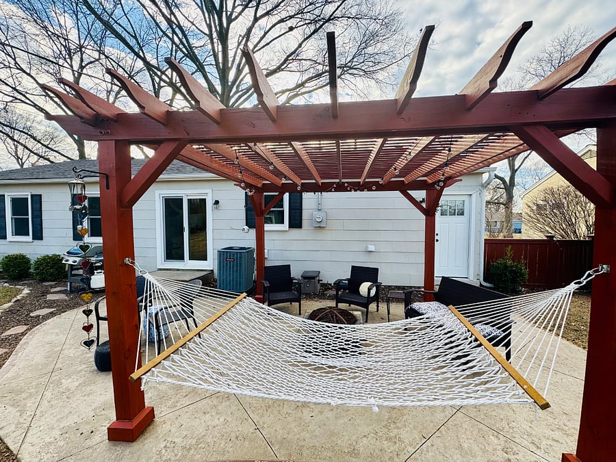 Relax in the hammock or spend time with friends and family around the fire pit.