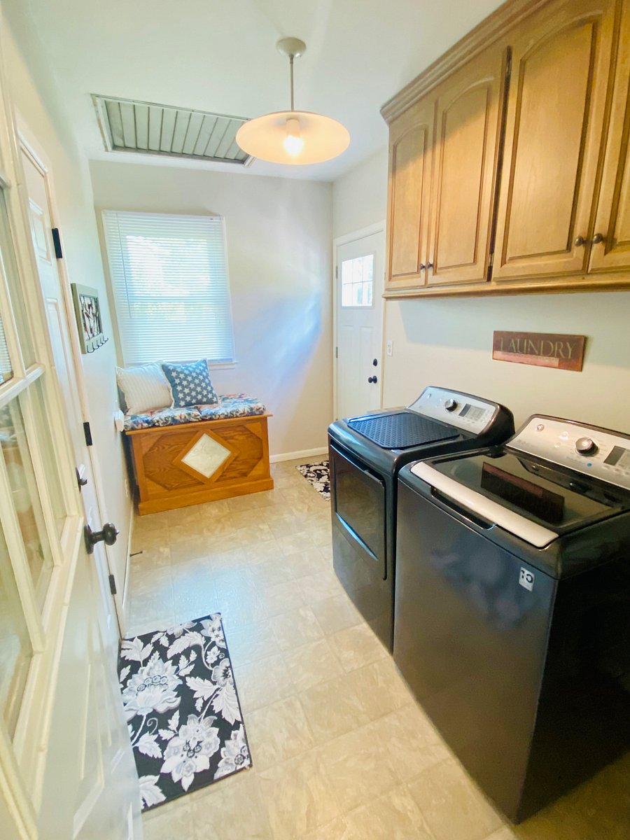 Enjoy the convenience of an inhome washer and dryer, along with plenty of space to fold and organize.