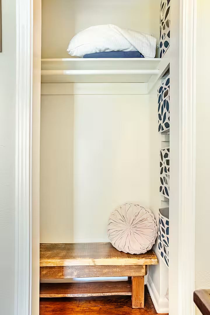 Bedroom 2: A welcoming second bedroom with a plush queen bed and large closet