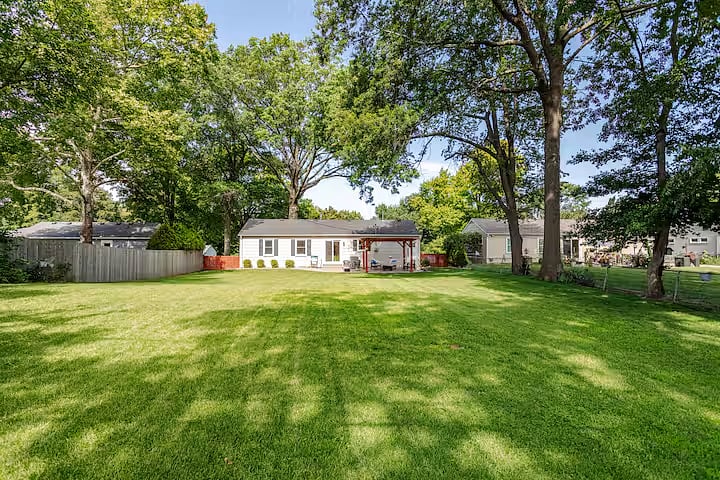 Large fenced backyard