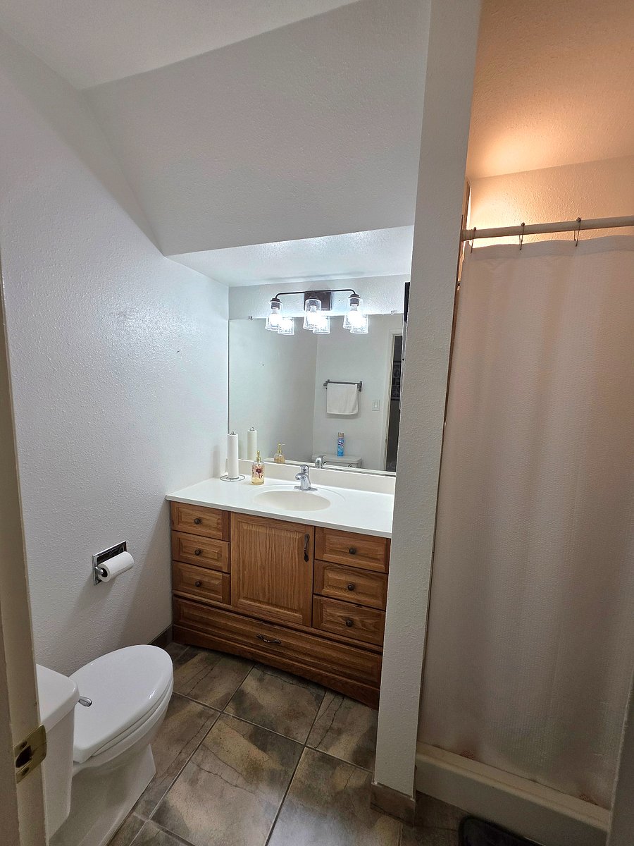 shared bathroom with one person.